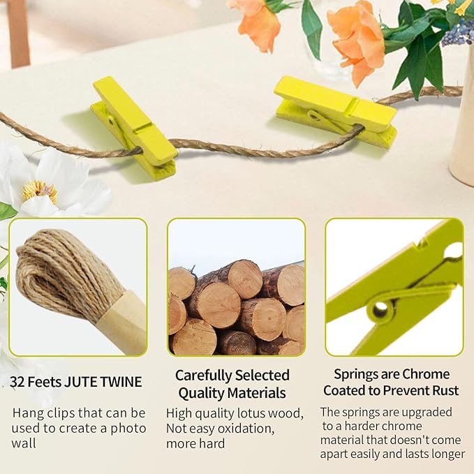 Clothes pins Yellow