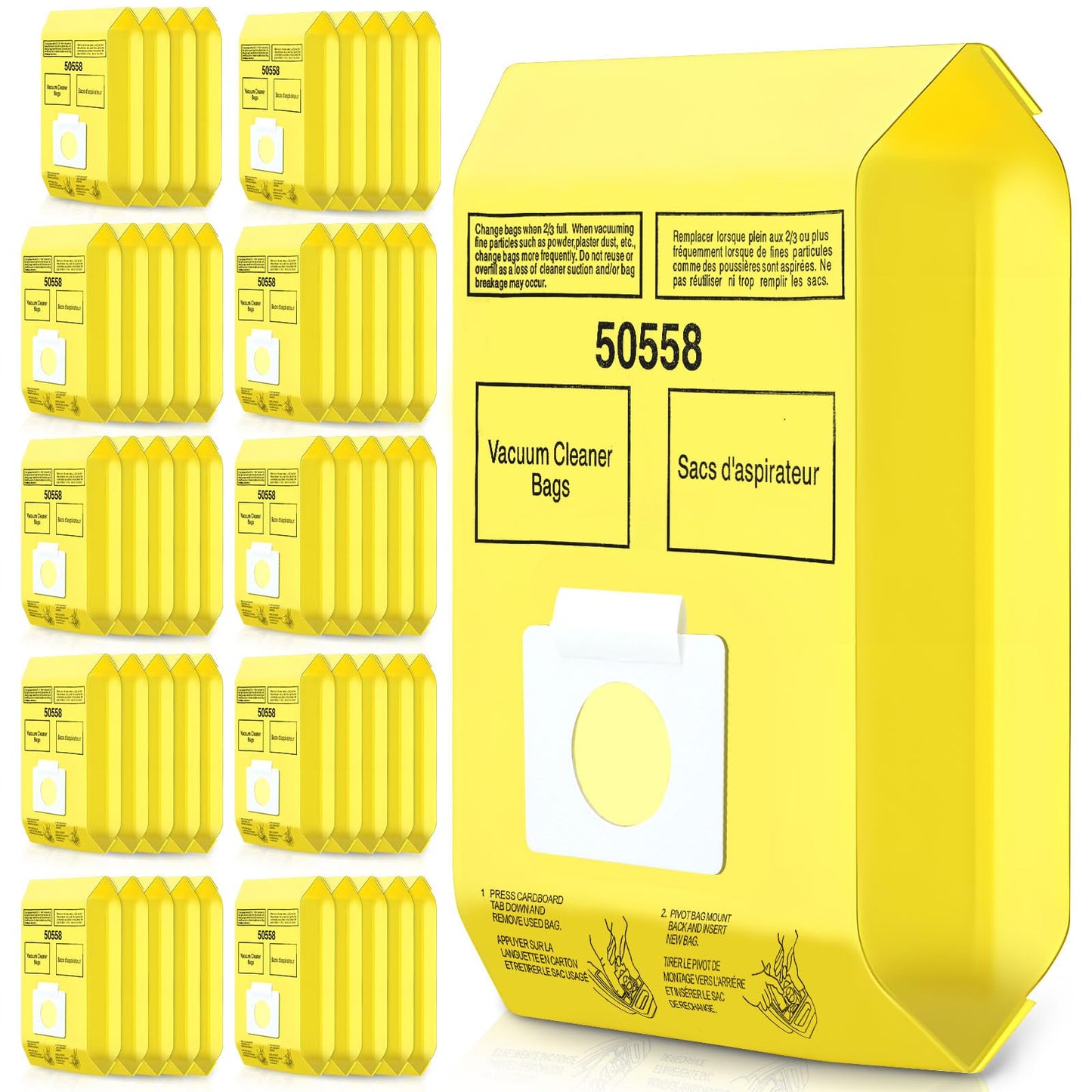 DTESL 30 Pack Vacuum Cleaner Bags Fit for Kenmore Canister Type C/Q 5055 50555 50557 50558 and Pana·sonic Type C-5 C-18, 200 Series, 400 Series, 600 Series, 700 Series, 800 Series (30 Pack)