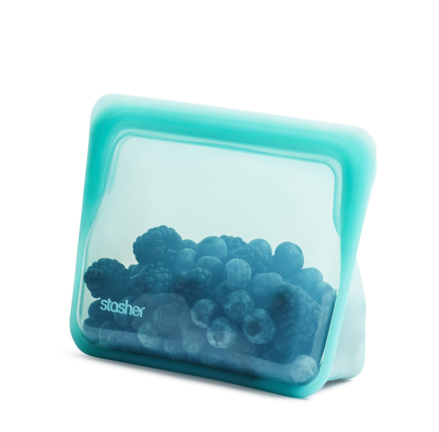 Stasher Reusable Silicone Food Storage Bag, Stand-Up Mid, Clear, 56 oz