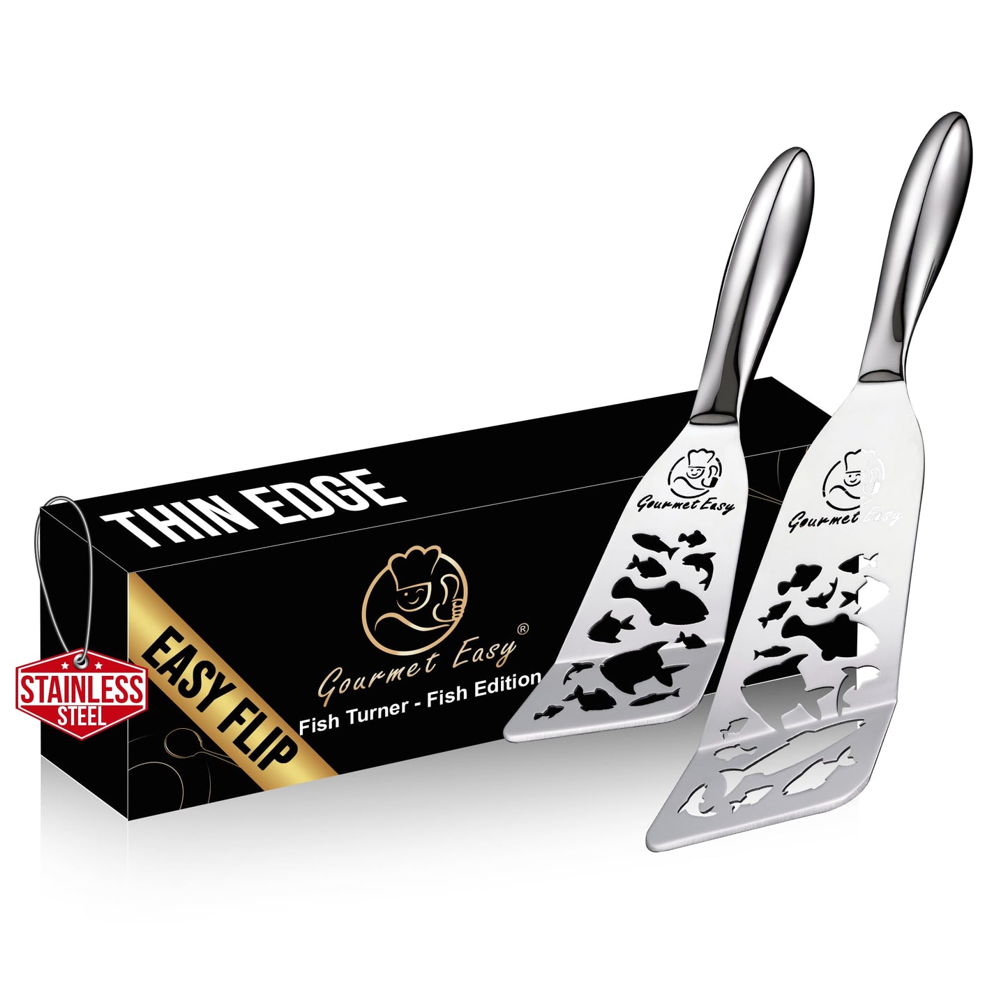 Gourmet Easy Fish Spatula Set, Ultra-Thin Edge Easy Flipping – Fish Edition