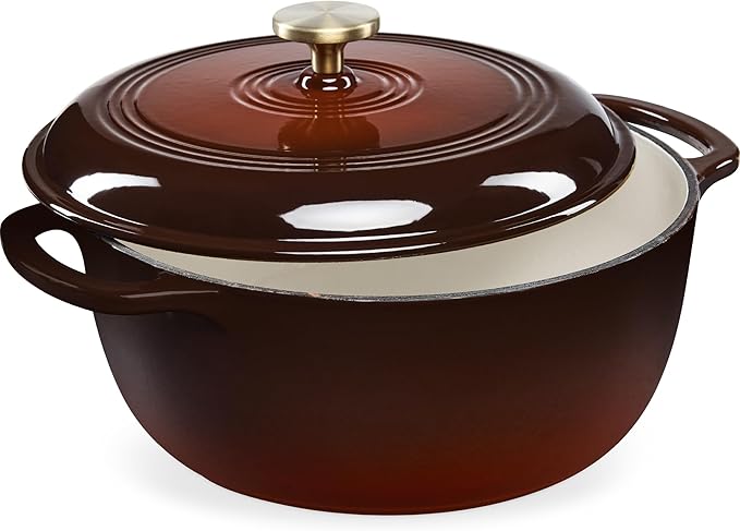 Best Choice Products 7.5 Quart Enamel Cast-Iron Round Dutch Oven, Family Style Heavy-Duty Pre-Seasoned Cookware for Home, Kitchen, Dining Room, Oven Safe w/Lid, Dual Handles - Blue