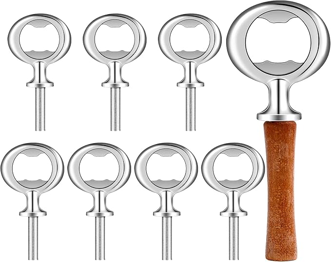 Cunhill 30 Pcs Metal Bottle Opener Insert Blank Bulk Kits DIY Parts, Silver