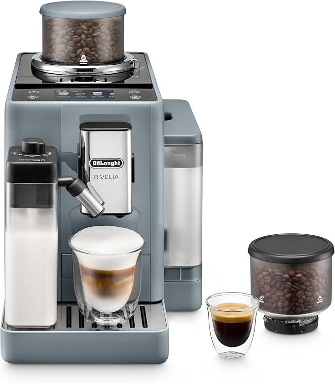 De'Longhi Rivelia Automatic Espresso Machine, Milk Frother, White