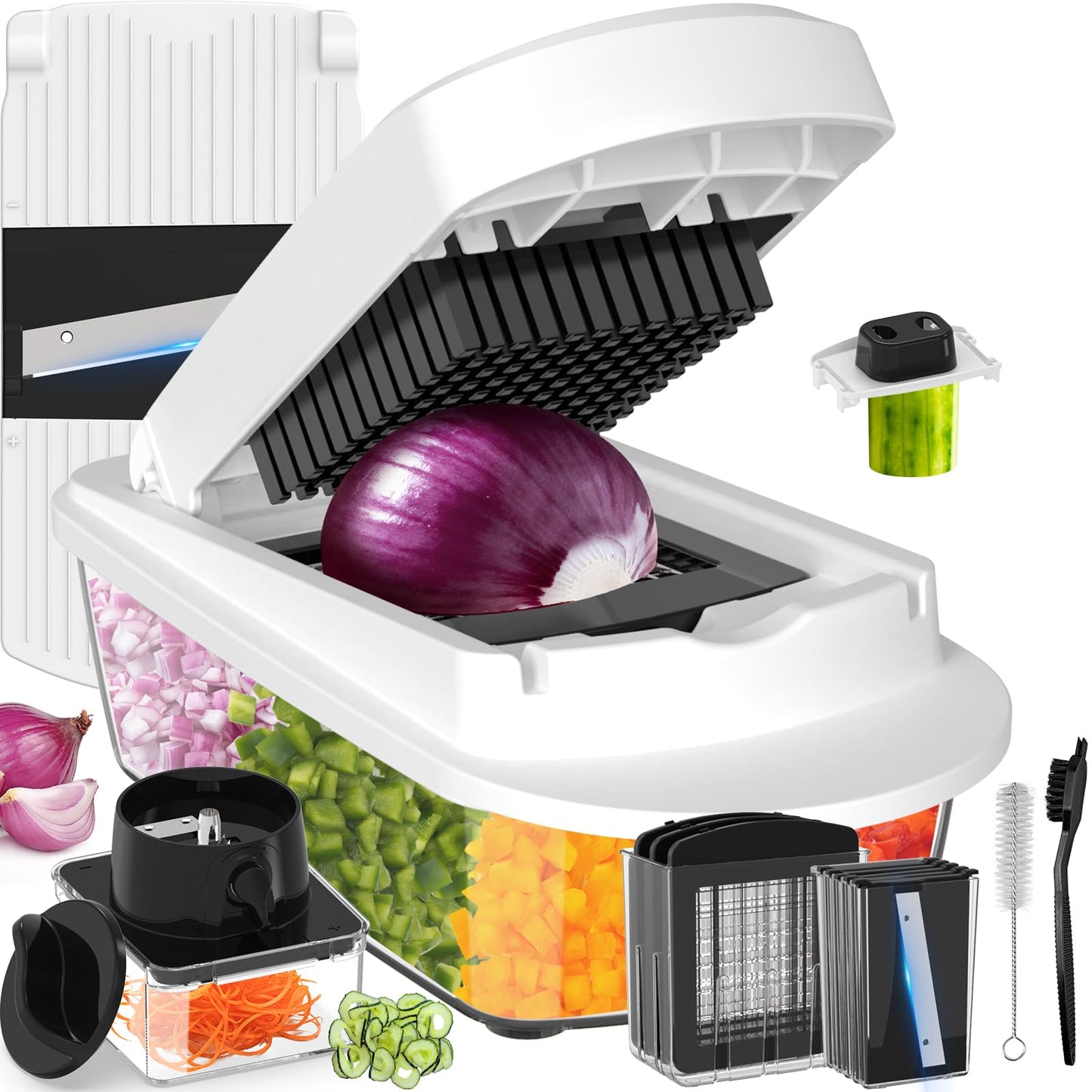 Ukeetap 12-Blade Cook Tool & Gadget Sets, Chopper Slicer Grater Set, Black