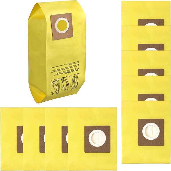 ORTVS AH10243 Disposable Vacuum Bag for Hoover Commercial CU2 Vacuum Cleaner CH54013 CH54015 CH54113 CH54115 Upright Bags for HushTone Replacement, Yellow (10 Pack)
