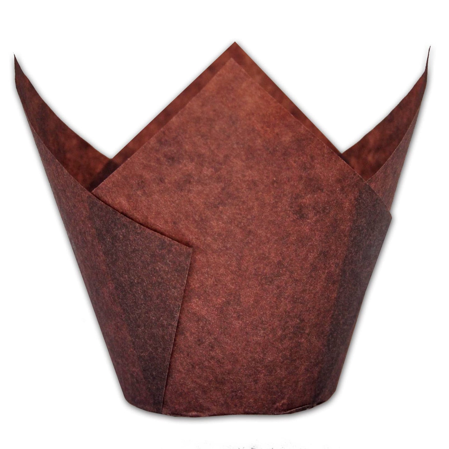 MyBakning Large size White+Brown Tulip Baking Cups 2-1/4"(Base diameter) x 4"(Wall height) Greaseproof paper baking cupcake Muffin liners, Case of 130 pcs