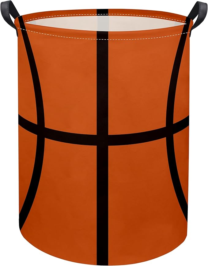 HIYAGON Basketball Kids Laundry hamper Baby Hamper for Nursery Boy and Girl Kids Cute Kids Toys Storage Bin Organizer Basketball Room Decor for Home(Basketball Pattern)
