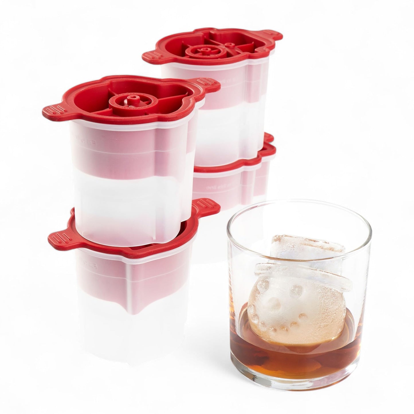 Tovolo Dots and Stripes Ornament Ice Cube Molds Set of 2 for Festive Holiday Drinks Christmas Gifts for Dad, BPA Free Dishwasher Safe Silicone Ice Molds for Cocktails