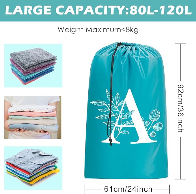 Sylfairy 2 Pack Extra Large Travel Laundry Bag, Dirty Clothes Organizer with Drawstring,Heavy Duty Travel Laundry Bags