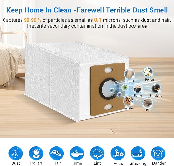Bluevisk 14 Pack A30 Pro Dust Bags for ILIFE A12 Pro/A30 Pro/V9/V9 Pro/Robot Vacuum Bags 3.2 L Large Capacity Heavy Duty Bags for Home Vacuum