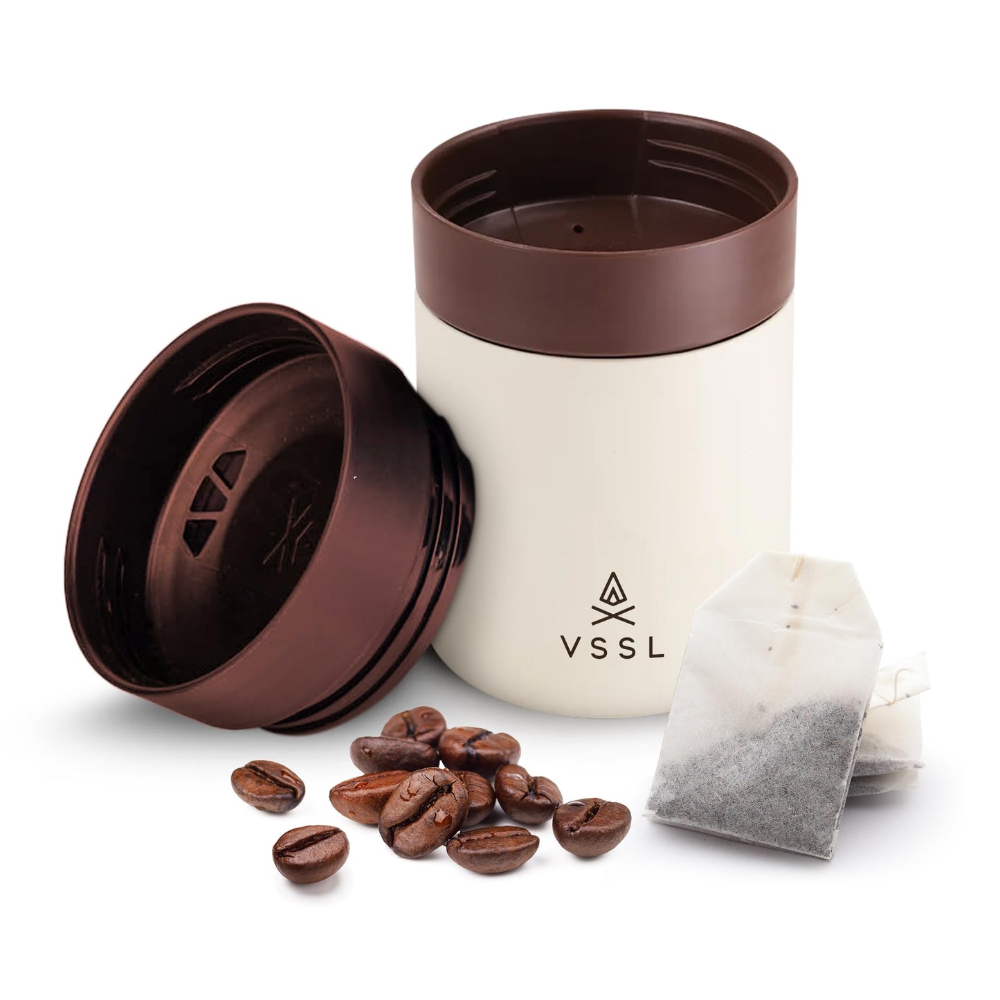 VSSL Nest 10 oz Mug, Stainless Steel, Double Walled, Vacuum Sealed & Integrates Nest Products, (Black)