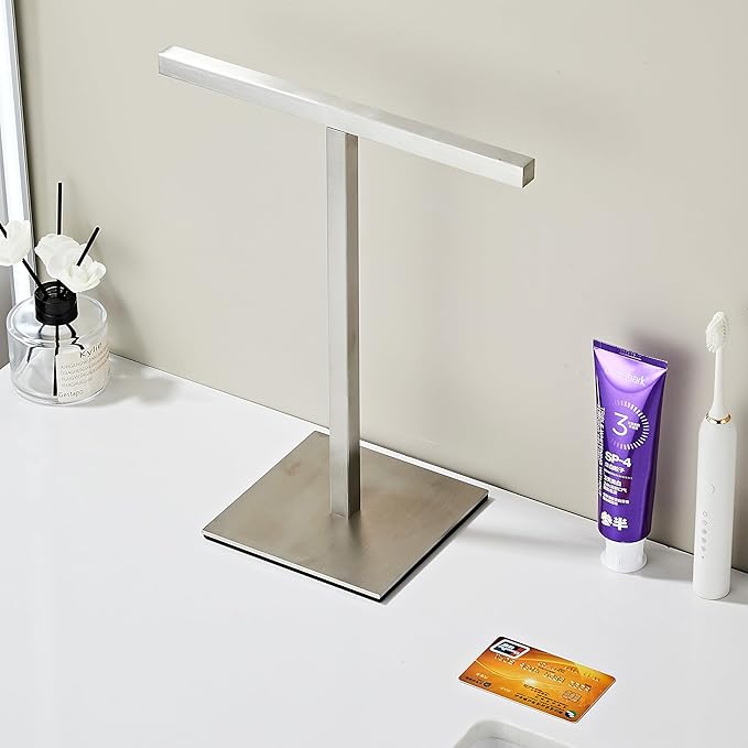 Bathroom Hand Towel Holder Stand，T-Shape Hand Towel Holder Stand SUS304 Stainless Steel for Bathroom，Kitchen or Vanity Countertop