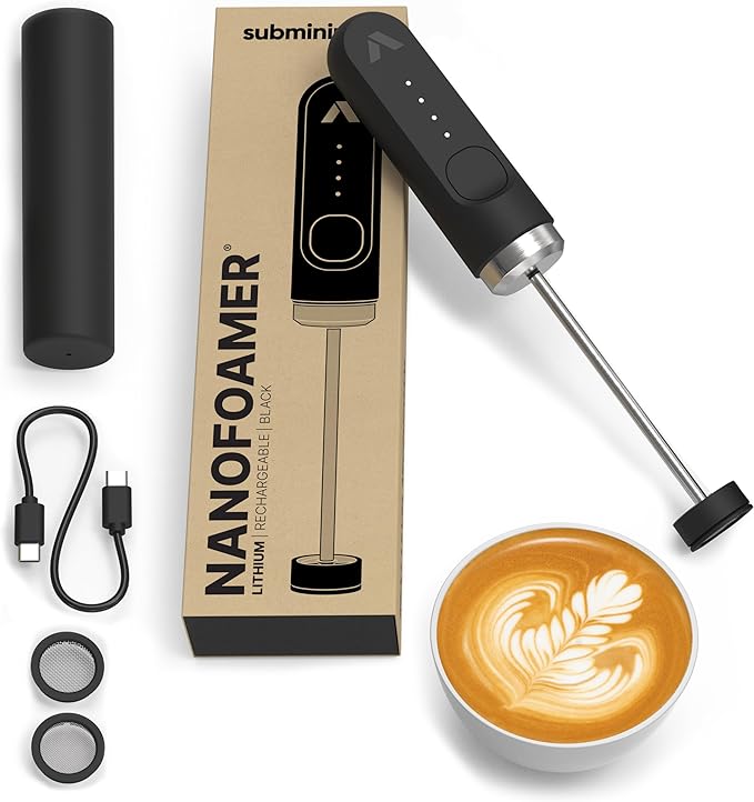 Subminimal NanoFoamer Milk Foamer - Rechargeable Handheld Frother - White