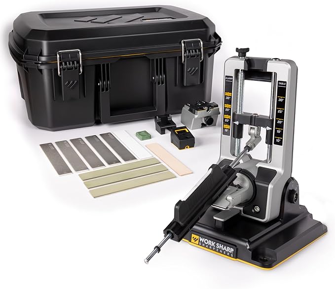 Work Sharp Professional Precision Adjust Knife Sharpener Kit - Complete Sharpening System for Kitchen, Pocket & Hunting Knives - Premium Angle-Guided Sharpening