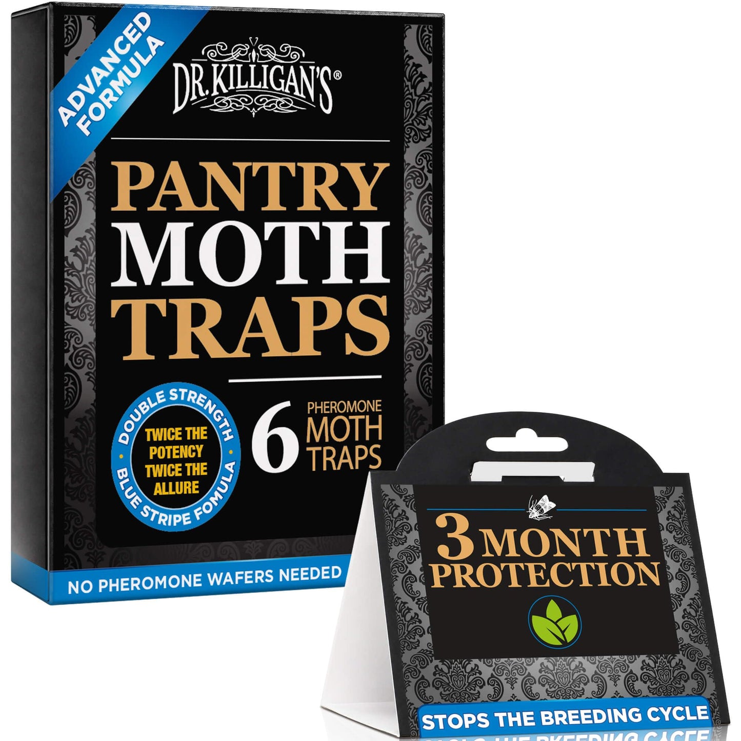 Dr. Killigan's Pantry Moth Traps with Pheromones Prime, 6 Pack, Blue