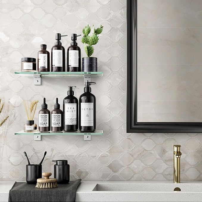 Shower Caddy, 100% Rustproof Shower Shelves for Inside Shower, No Drilling Bathroom Organizers and Storage, 2 Pack Large Capacity Bathroom Shelves for Kitchen & Home Decor