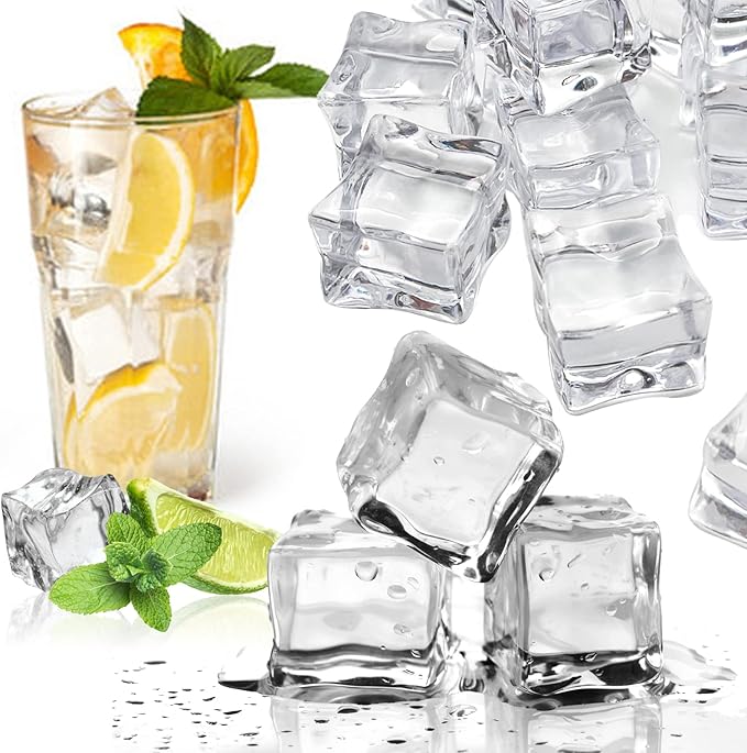 LYFJXX Fake Ice Cubes, 0.8" (20mm), 50 PCS