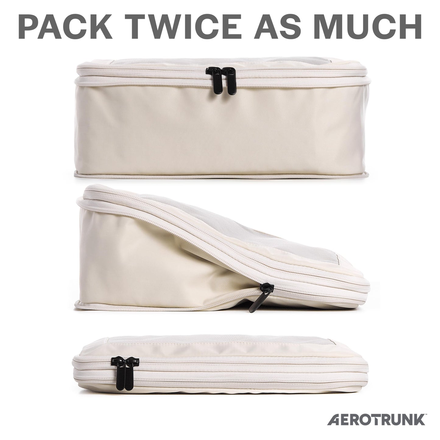 Aerotrunk Compression Packing Cubes for Travel, 2-Pack, Black