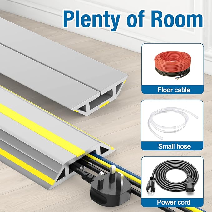 Eapele Floor Cable Cover Protector, Heavy Duty PVC Duct Easy to Unroll