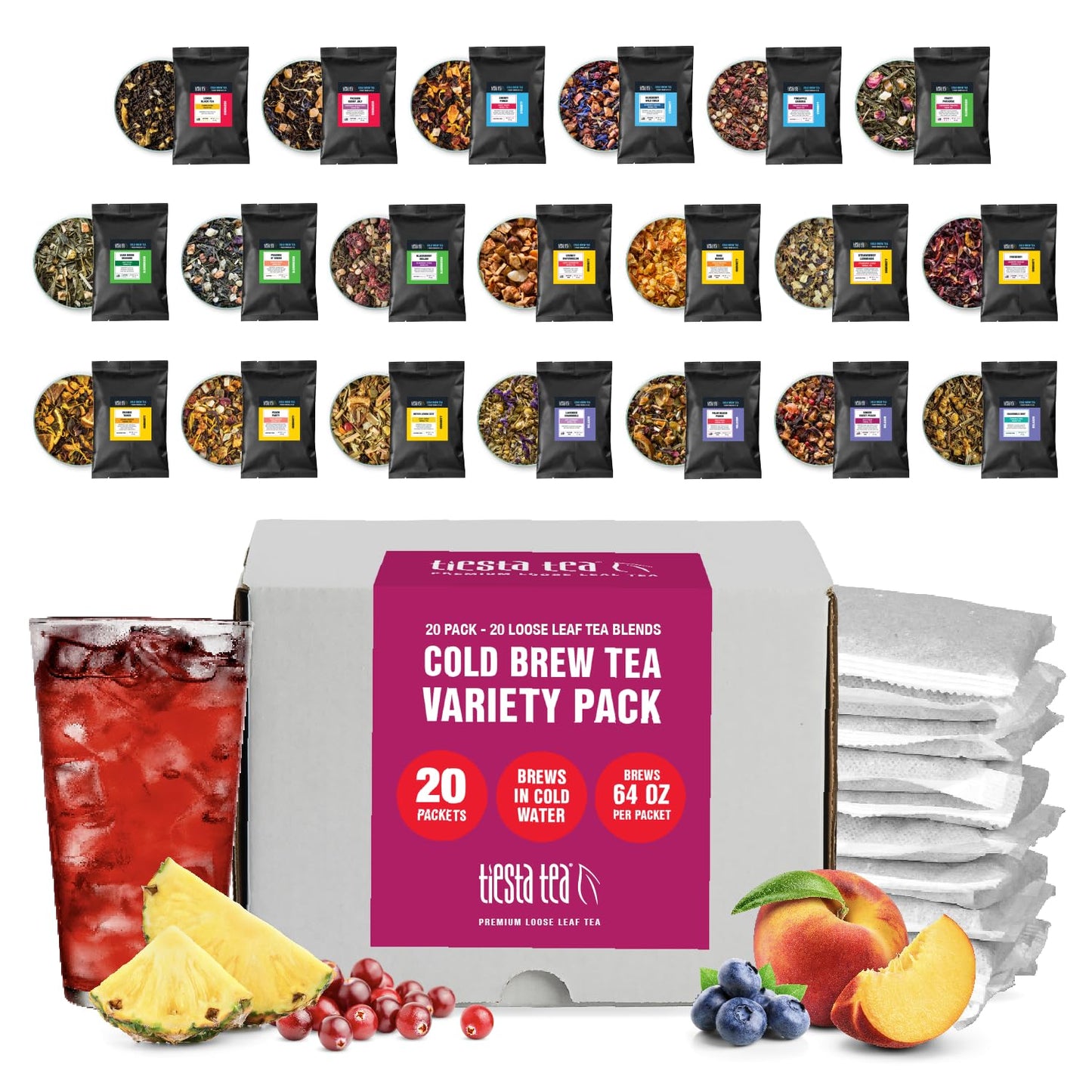 Tiesta Tea - 20 Pack Cold Brew Variety, Loose Leaf, Premium Blend