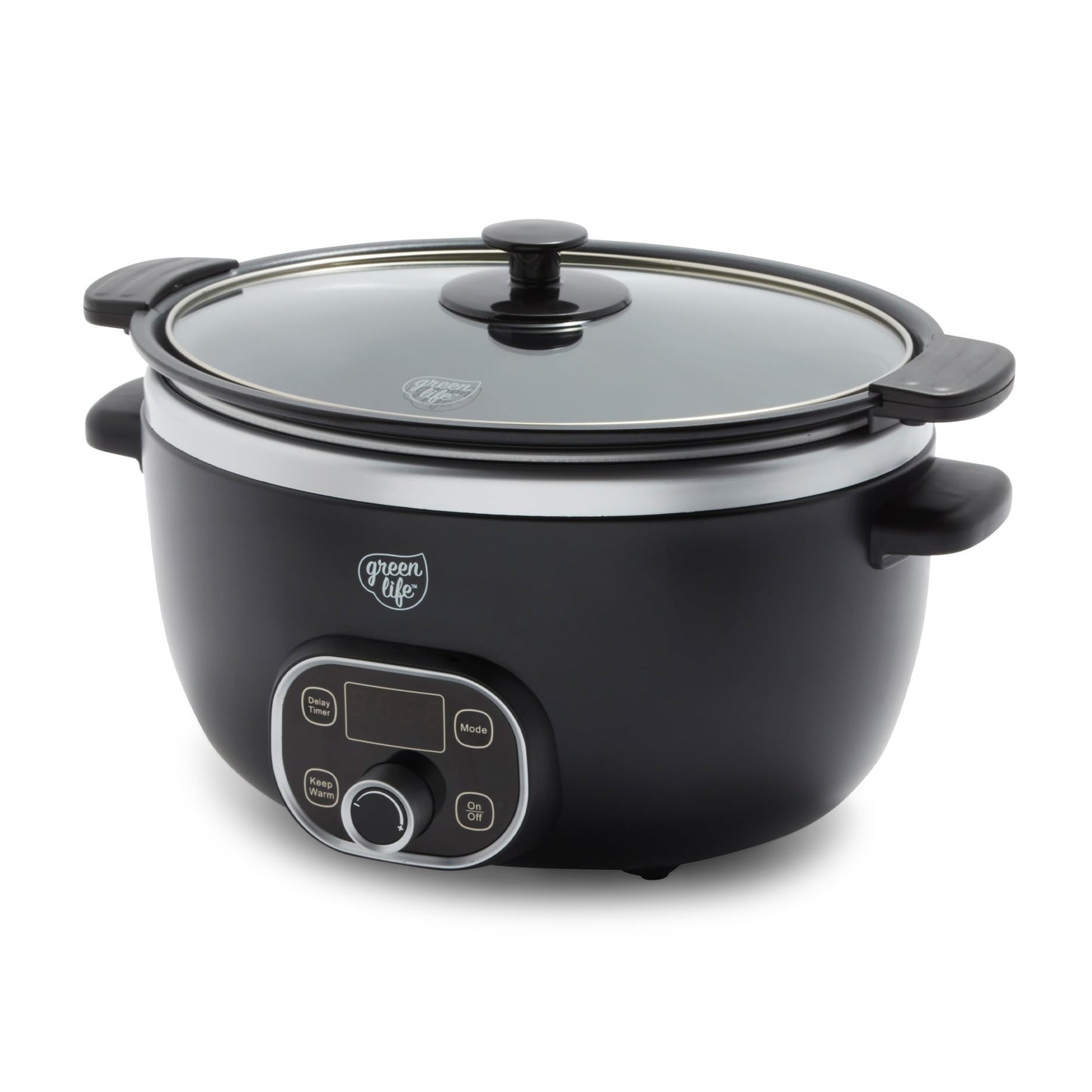 GreenLife 8QT Ceramic Nonstick Slow Cooker, Cooktop/Oven Safe, White