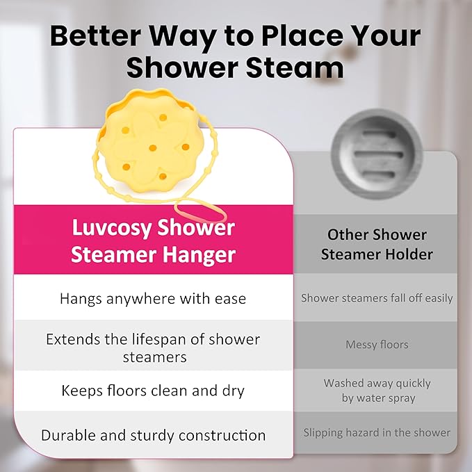 Blue Silicone Shower Steamer Tray/Holder/Hanger, Hangable&Durable Shower Steamer Holder, Long Lasting Bath Bombs Container, Aromatherapy Diffuser Containers, Bathroom Accessory for Bathroom Decor