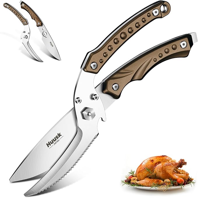 Huusk Kitchen Scissor for Food Detachable Heavy Duty Poultry Shear - Bronze