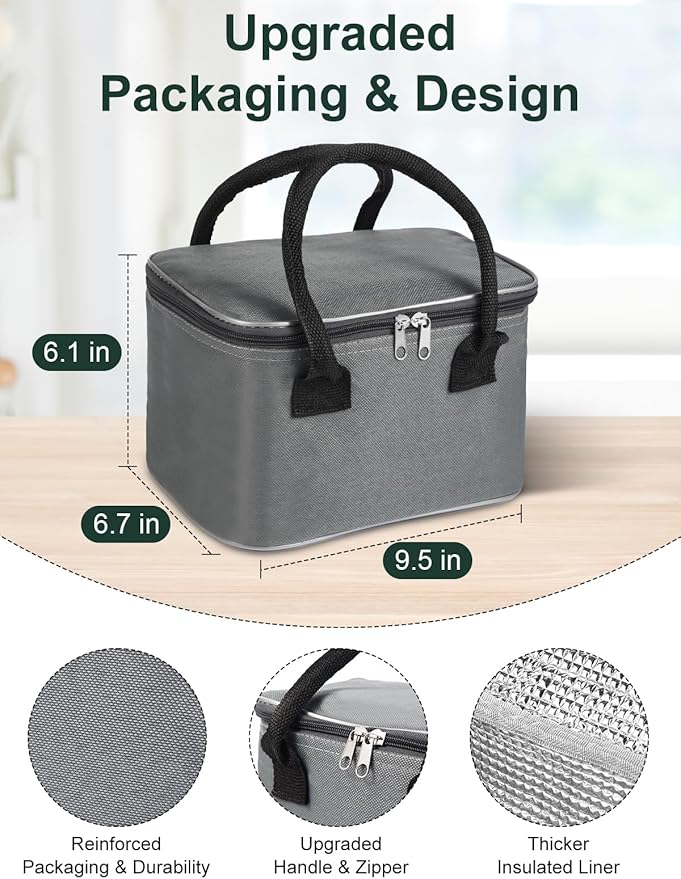 2025 Upgraded 80W Heated Lunch Box with Insulated Bag, 1.5L SS Container with Lid & 0.45L Fruit Box Electric Lunch Box for Adults, 12V/24V/110V Portable Food Warmer for Home/Car/Truck (Green)
