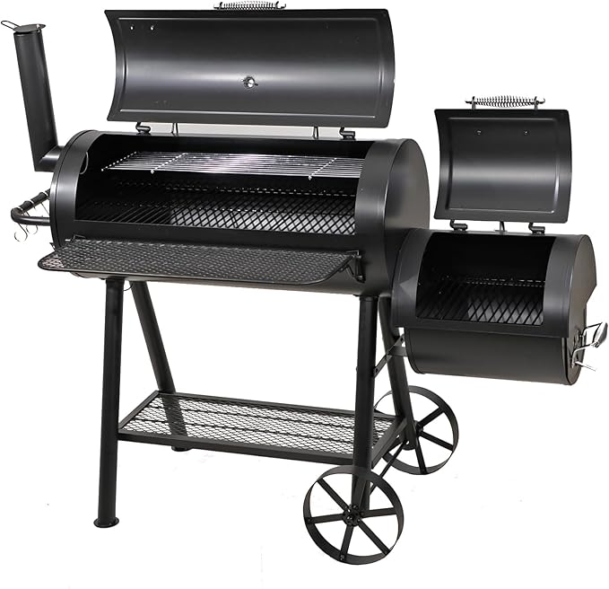 Offset Smoker Charcoal Grills with 37 Inch Cook Chamber for Outdoor Cooking