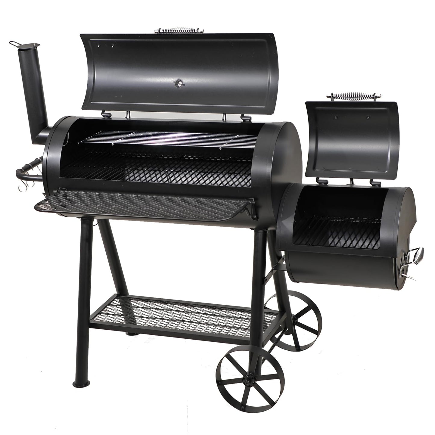 Offset Smoker Charcoal Grills with 37 Inch Cook Chamber for Outdoor Cooking