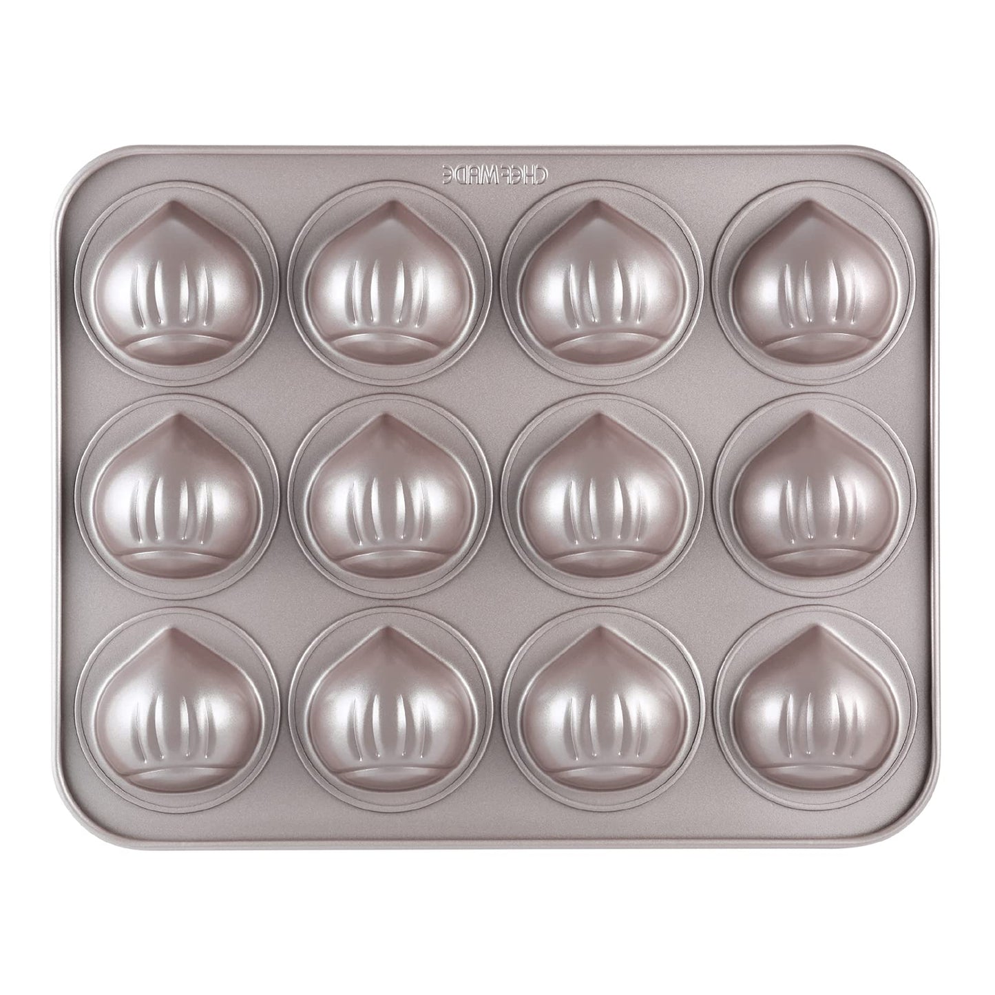 CHEFMADE Twinkie Cake Pan, 8-Cavity Non-Stick Mini Hotdog-Shaped Muffin Eclair Bakeware for Oven Baking (Champagne Gold)