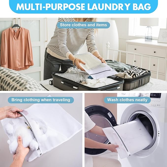 Mesh Laundry Bags for Delicates(Honeycomb), 3 Pcs Laundry Bags Mesh Wash Bags in 3 Sizes(1 Large, 1 Medium, 1 Small), Lingerie Bags for Washing Delicates, Garment Bag for Washing Machine