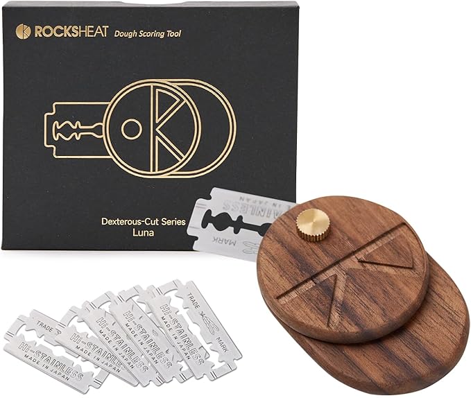 ROCKSHEAT Bread Lame Set with Blade Cover, Two Scoring Knifes with 5 Feather Blades, Dough Scoring Tool for Bread Baking, Sourdough Scoring Tool Dexterous-Cut Series Lame Bread Tool (LUNA & ELEGANT)