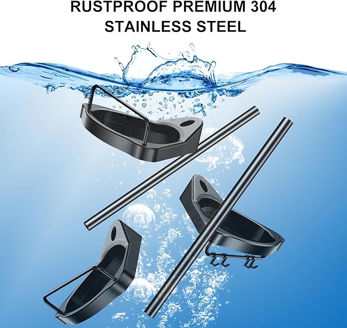 HAMITOR Corner Shower Caddy Tension Pole: Adjustable Stainless Steel Shower Organizer 4 Tier Shelf for Bathroom Bathtub Shampoo - Floor Standing Rack Bath Storage Holder with Rust Proof Rods - Black