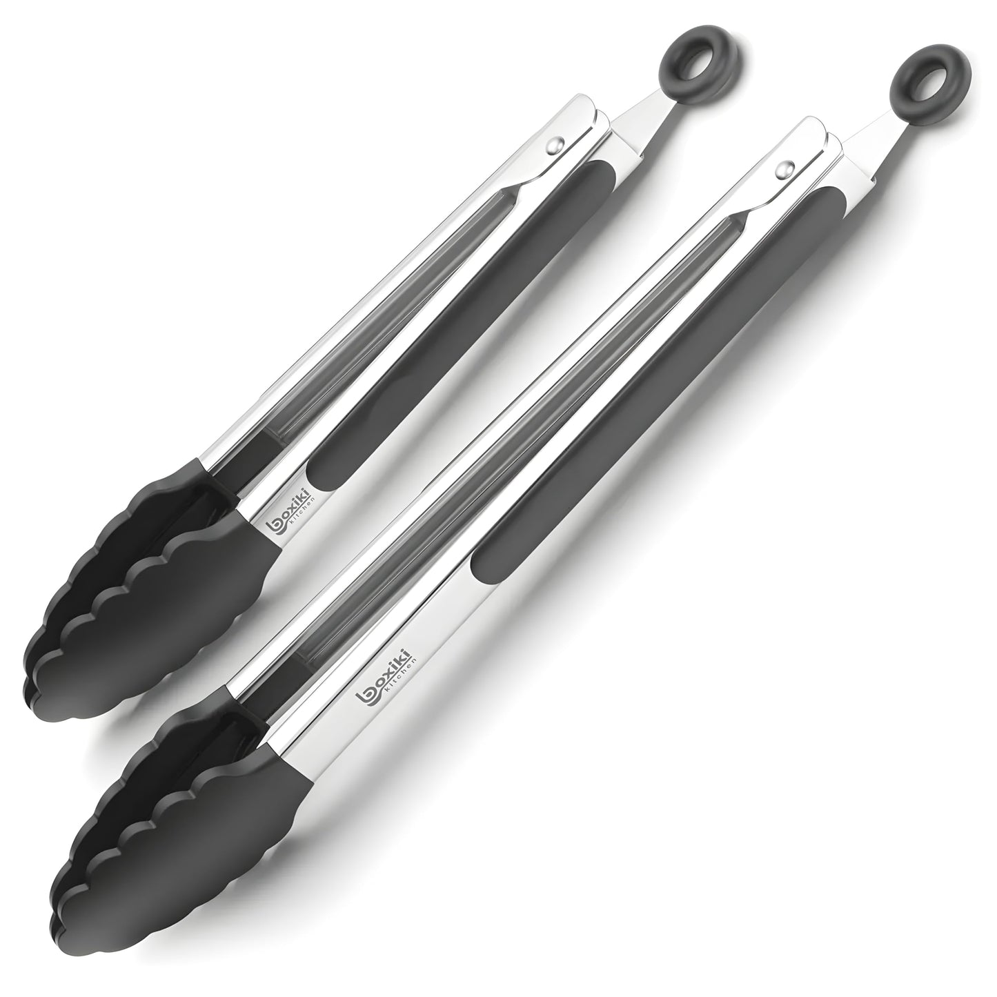 17-Inch Grill Tongs, Heavy Duty 304 Stainless Steel BBQ Tongs, Extra-Long Locking Grilling Tongs for Outdoor Grill & Smoker, Walnut Handle, Gift Pouch
