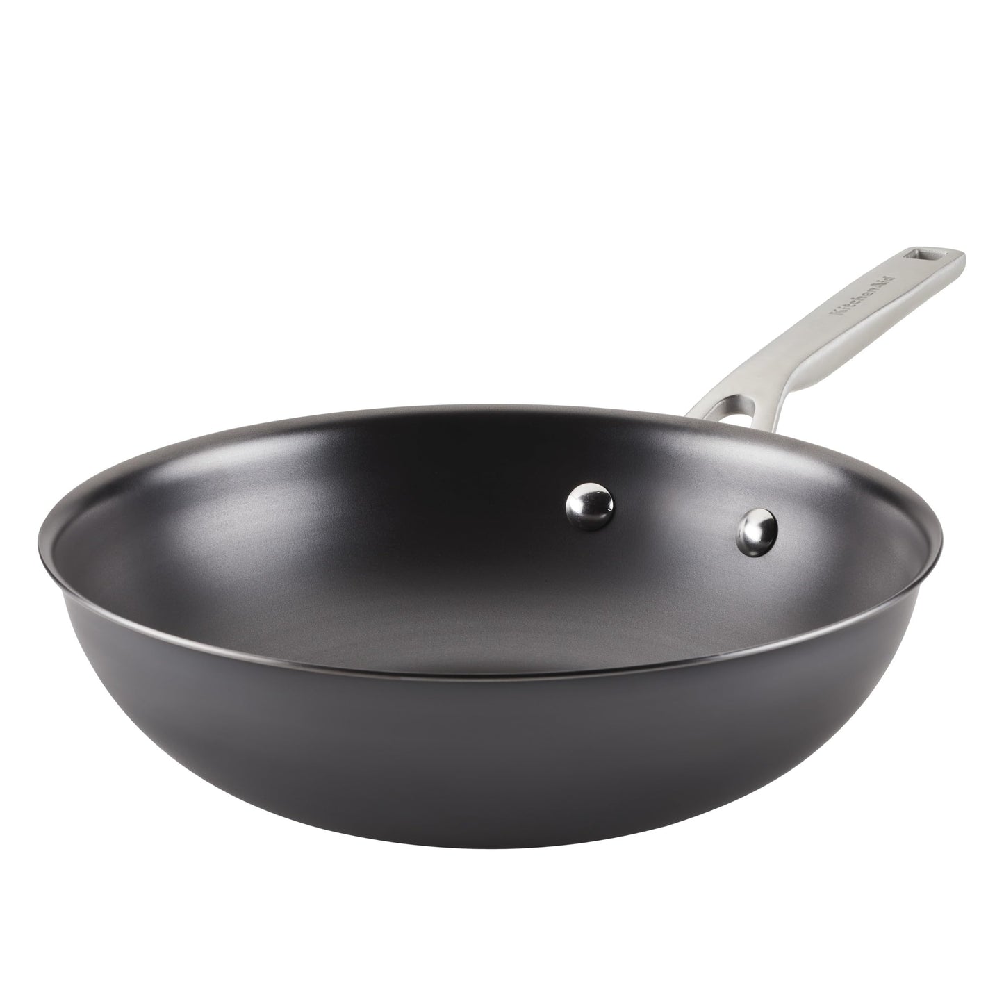 KitchenAid NITRO Carbon Steel Stir Fry Pan, 10-Inch, Carbon Steel Gray