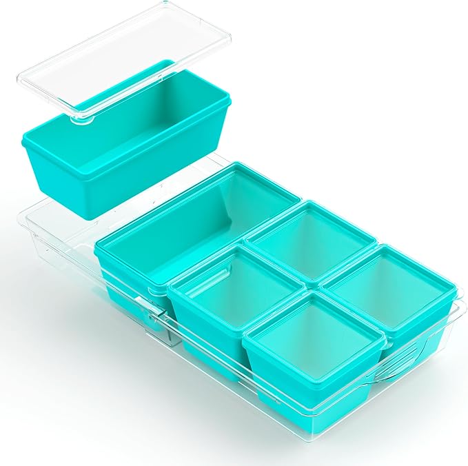 Gemice 1-Cup Silicone Freezer Molds with Lids & Base for Soup, 8-Pack