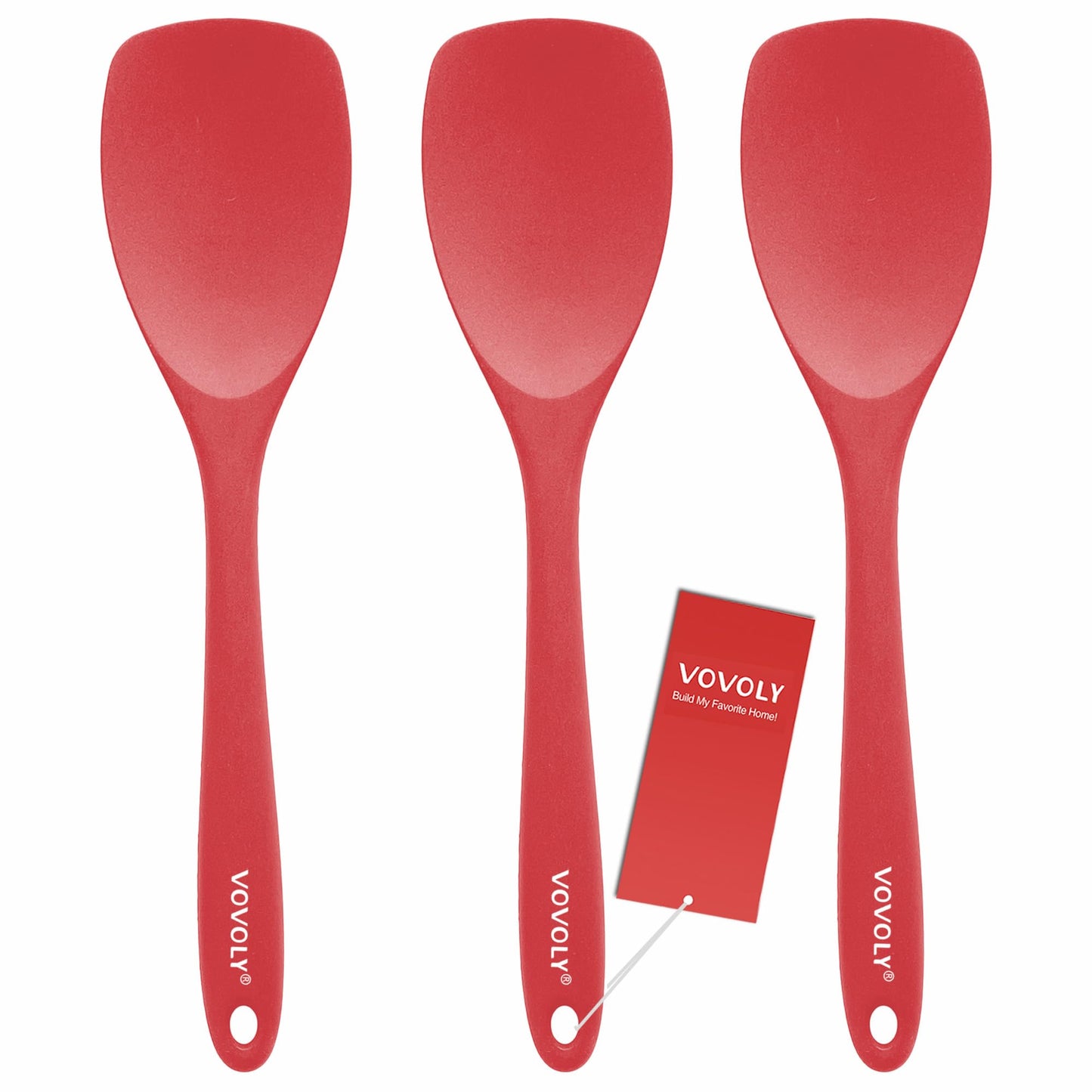 Vovoly Silicone Spatula Spoon Set, 11 IN, Teal, Spoonulas Heat Resistant