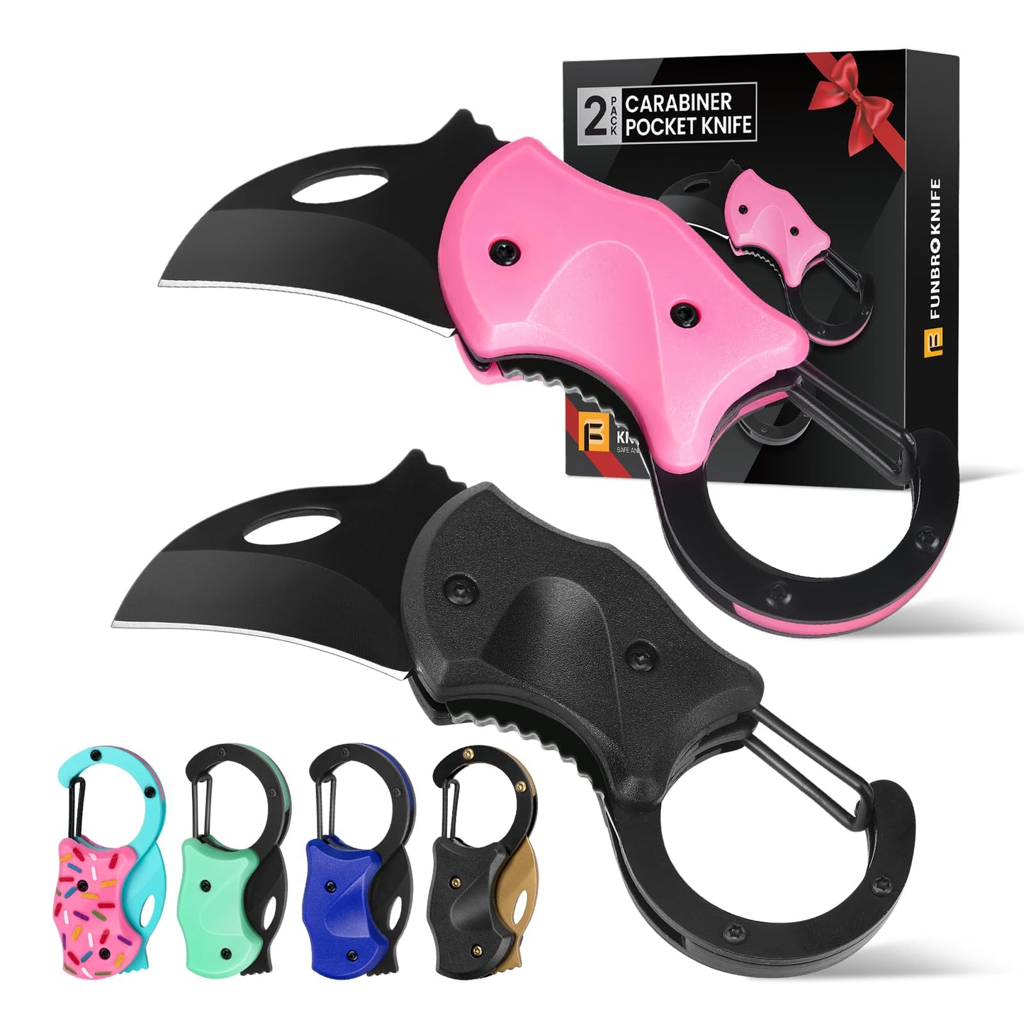 FUNBRO 2 Pack Small Pocket Knife Gifts for Men & Women