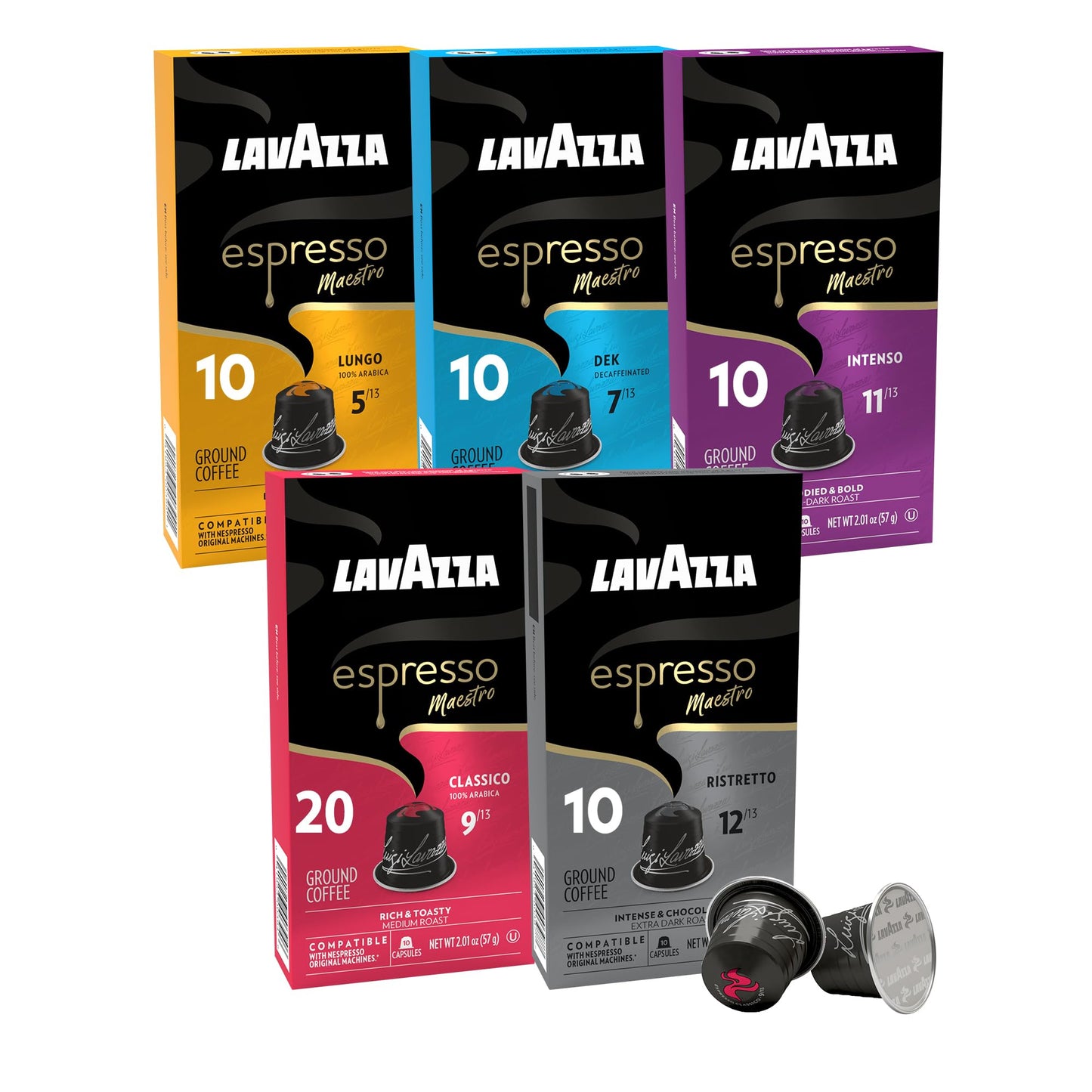 Lavazza Espresso Classico Medium Roast 100% Arabica Aluminum Capsules Compatible with Nespresso Original Machines 10 count (pack of 6), Value Pack – Packaging may vary