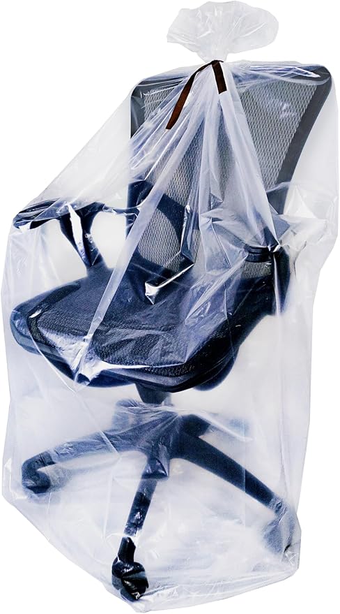 Wowfit 5 CT 45x65 inches Extra Large Clear Plastic Bags Perfect for Car Seat, Luggage, Suitcase, Stroller, Chair, Kids Bike and Attic Storage (2 Mil Flat Bags, Include 5 Ties)