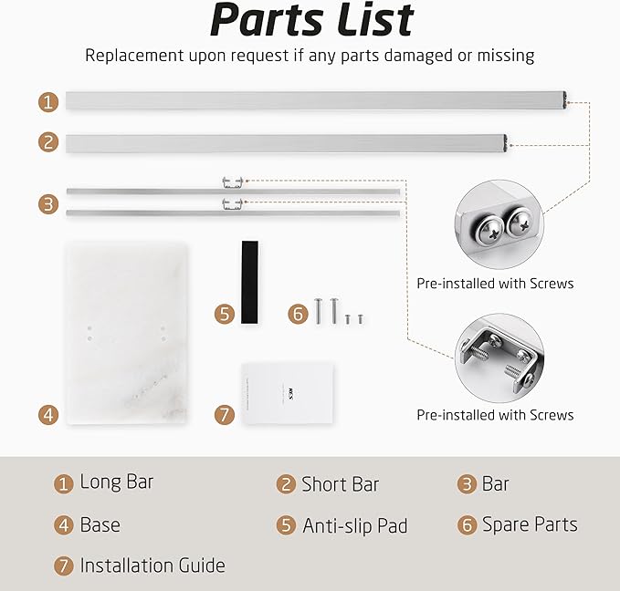KES Standing Towel Racks for Bathroom 2-Tier, Floor Towel Rack Stand with Heavy Marble Base, Upgrade Steady Freestanding Design, Pro-Grade 18/8 Stainless Steel Brushed Finish, BTH217-2