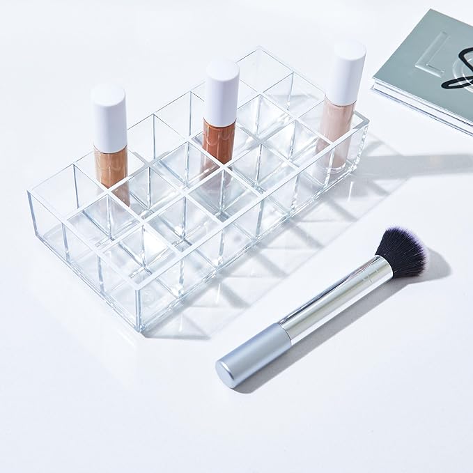 iDesign The Sarah Tanno Collection Plastic Lipstick Organizer, 8" x 4" x 2", Clear