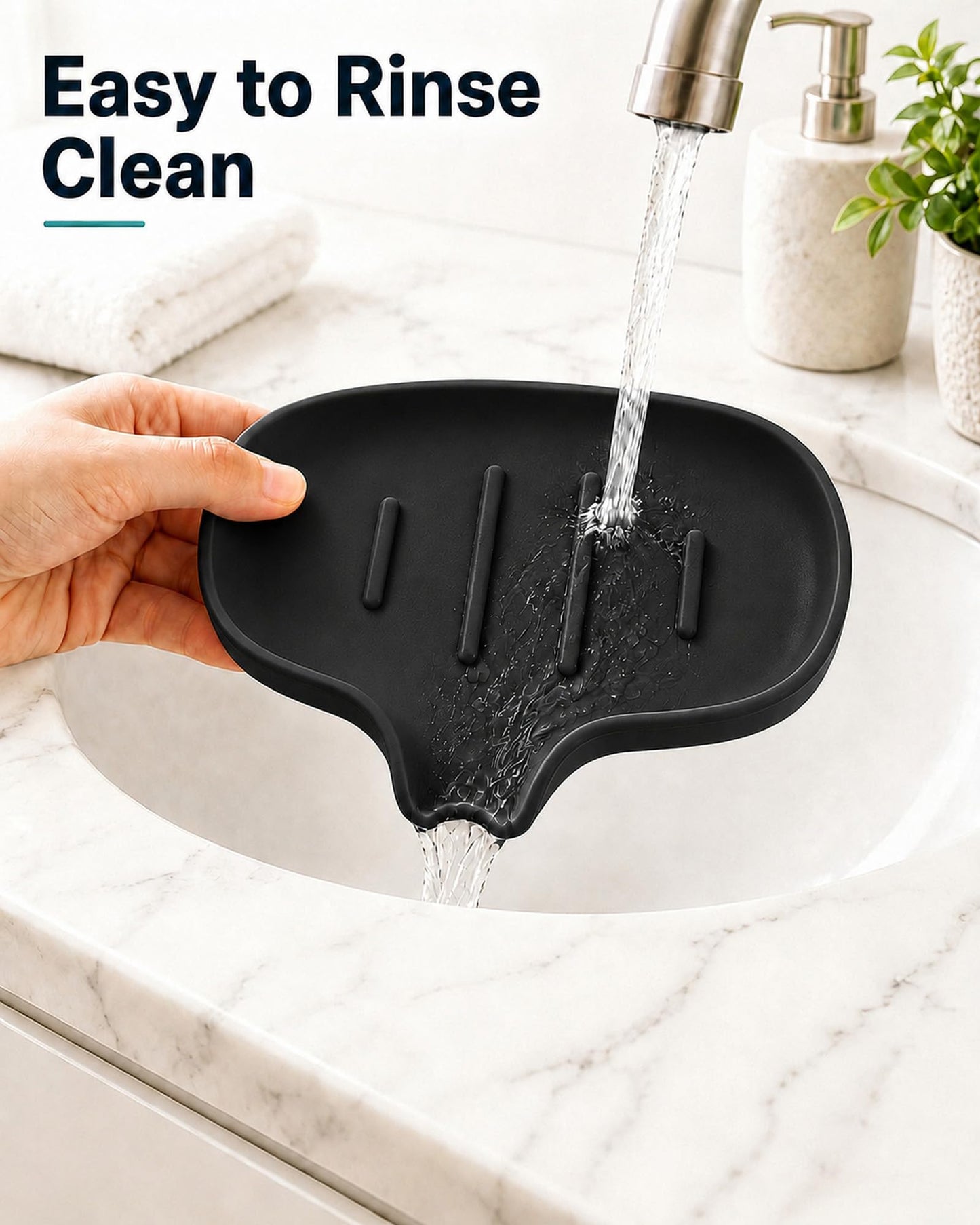 3 Pack Silicone Soap Dish for Shower, Bar Soap Holder with Drain Spout