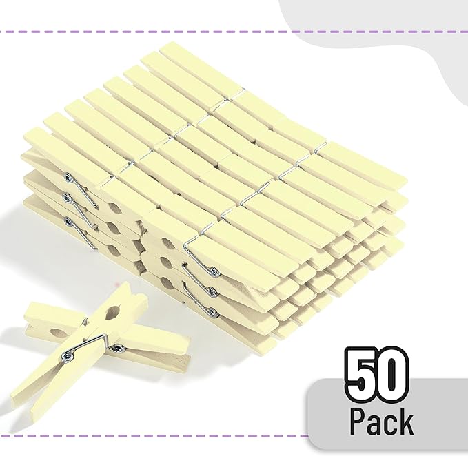 Mr. Pen- Wooden Clothes Pins, Natural Wood, 50 Pack, 2.9 Inch, Beige, Rust Resistant Clothes Pins for Hanging Clothes, Clothes Pins Wood, Clothing Pins, Clothes Pegs, Clothespins, Wood Clothespin