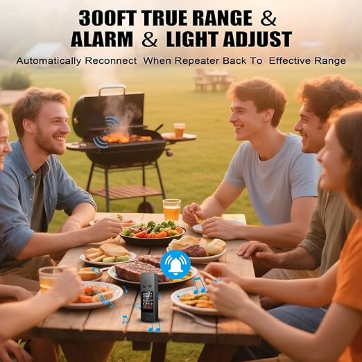 KylosTherm Bluetooth Wireless Meat Thermometer, No App Needed, 800FT Range, Dual Ultra-Thin Probes, IP67 Waterproof, HD Touch Screen - Perfect for BBQ, Grill, Oven, Smoker & Kitchen Cooking