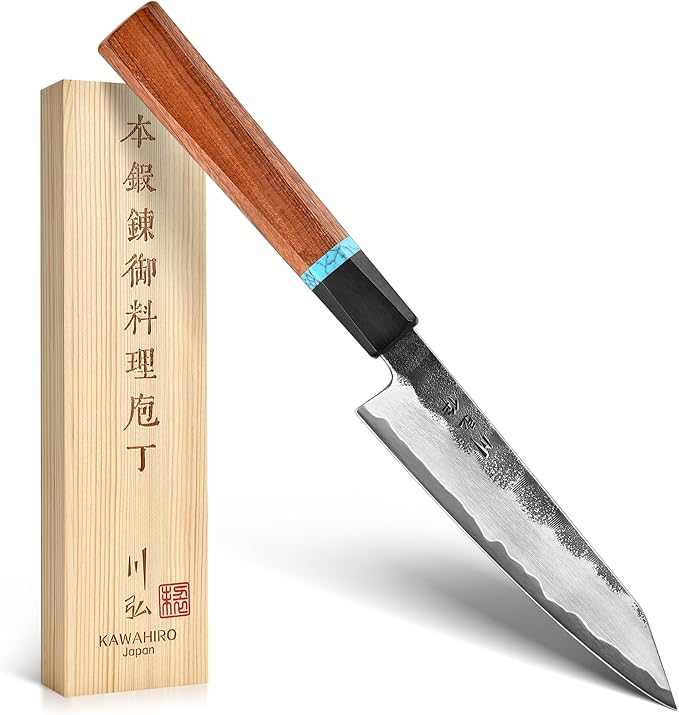 KAWAHIRO 5" Japanese Utility Knife, VG10 Paring Knife for Precision Prep