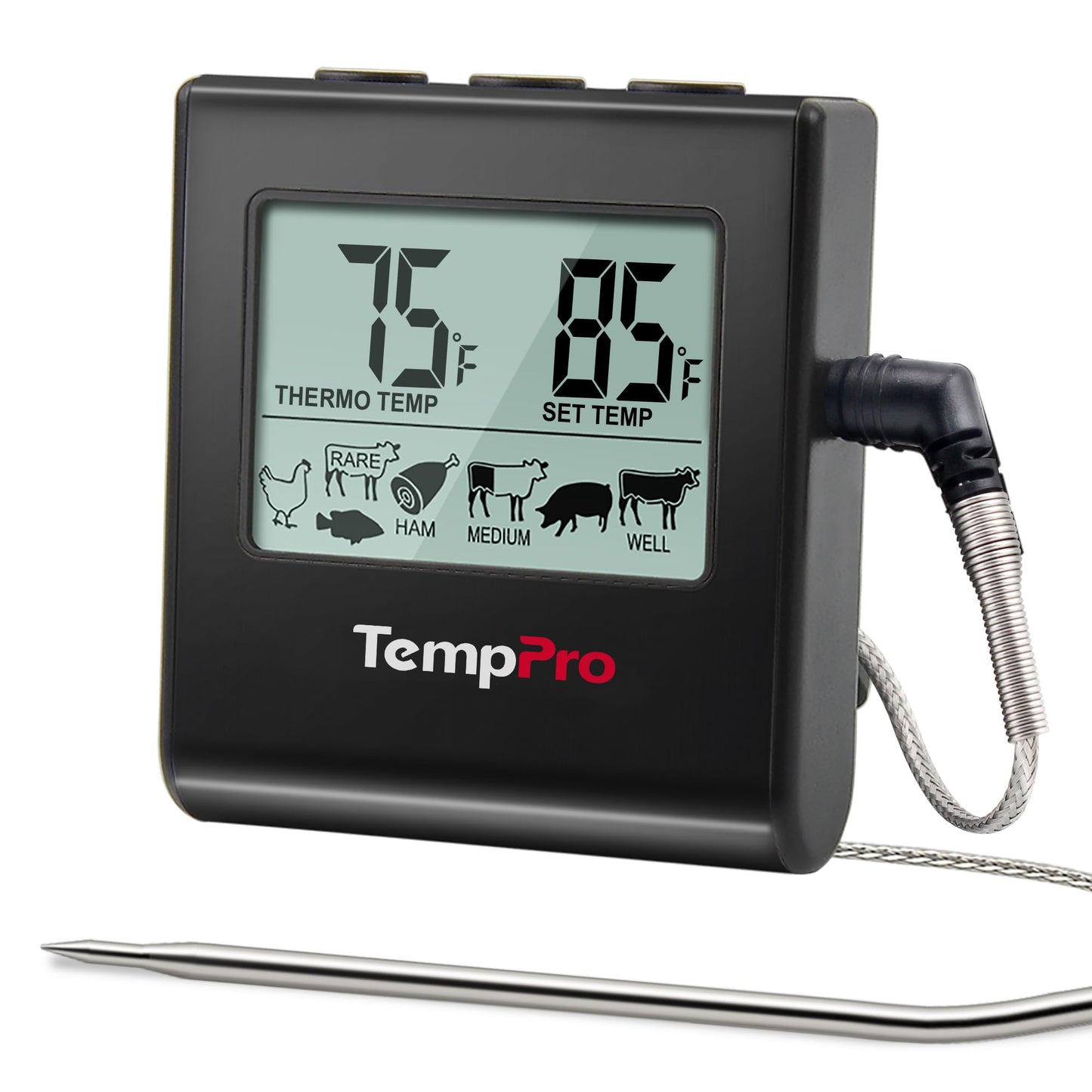 TempPro TempTrack Large LCD Digital Meat Thermometer for Cooking