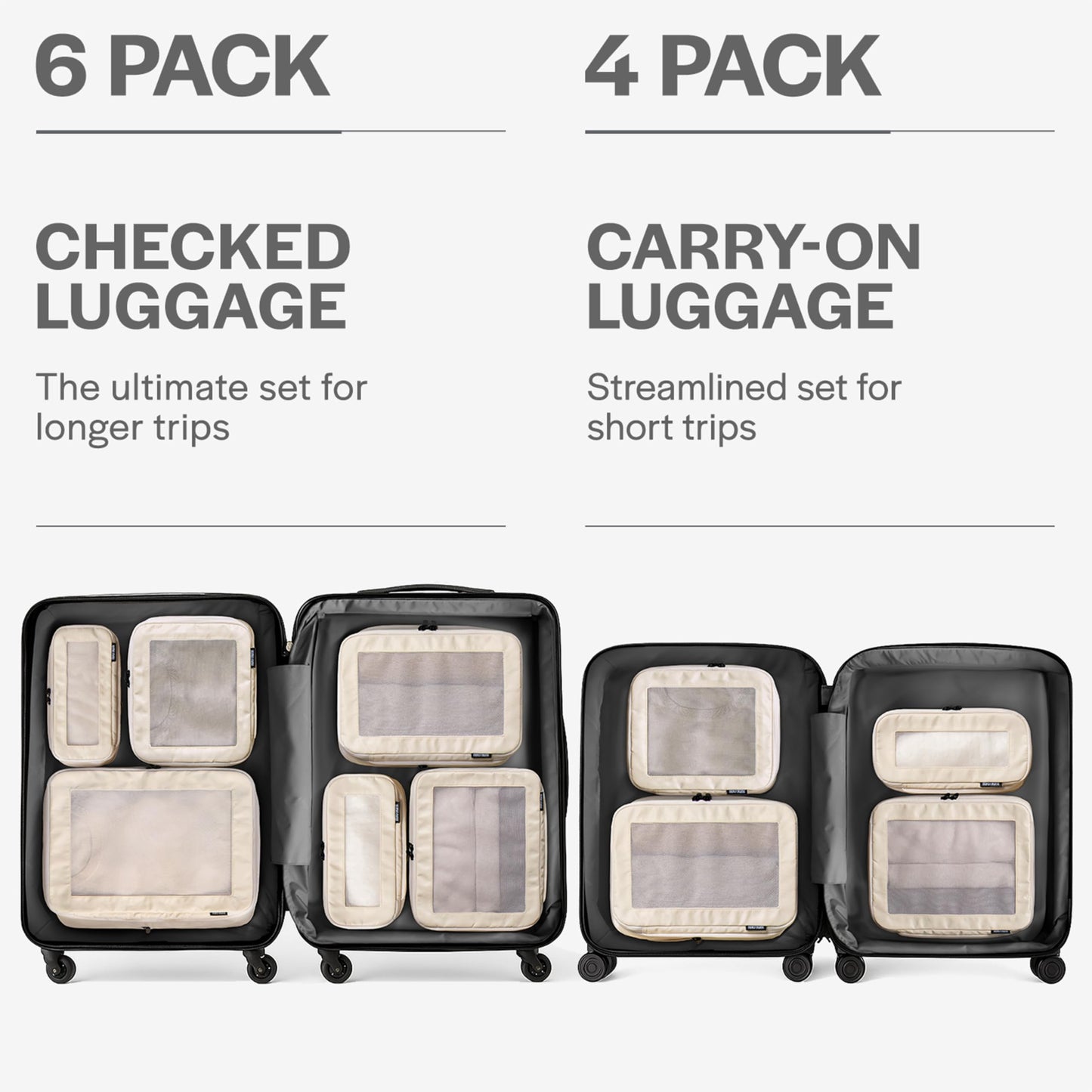 Aerotrunk Compression Packing Cubes for Travel, 2-Pack, Black