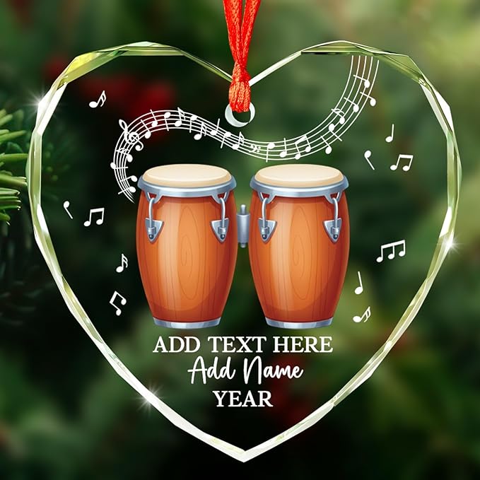 Personalized Oboist Christmas Glass Ornament 2026, Oboe Teacher Christmas Tree Ornaments, Custom Text Name & Year Oboe Ornament Gift for Student Friend, Musical Instruments Xmas Decorations